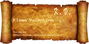 Klemm Valentina névjegykártya